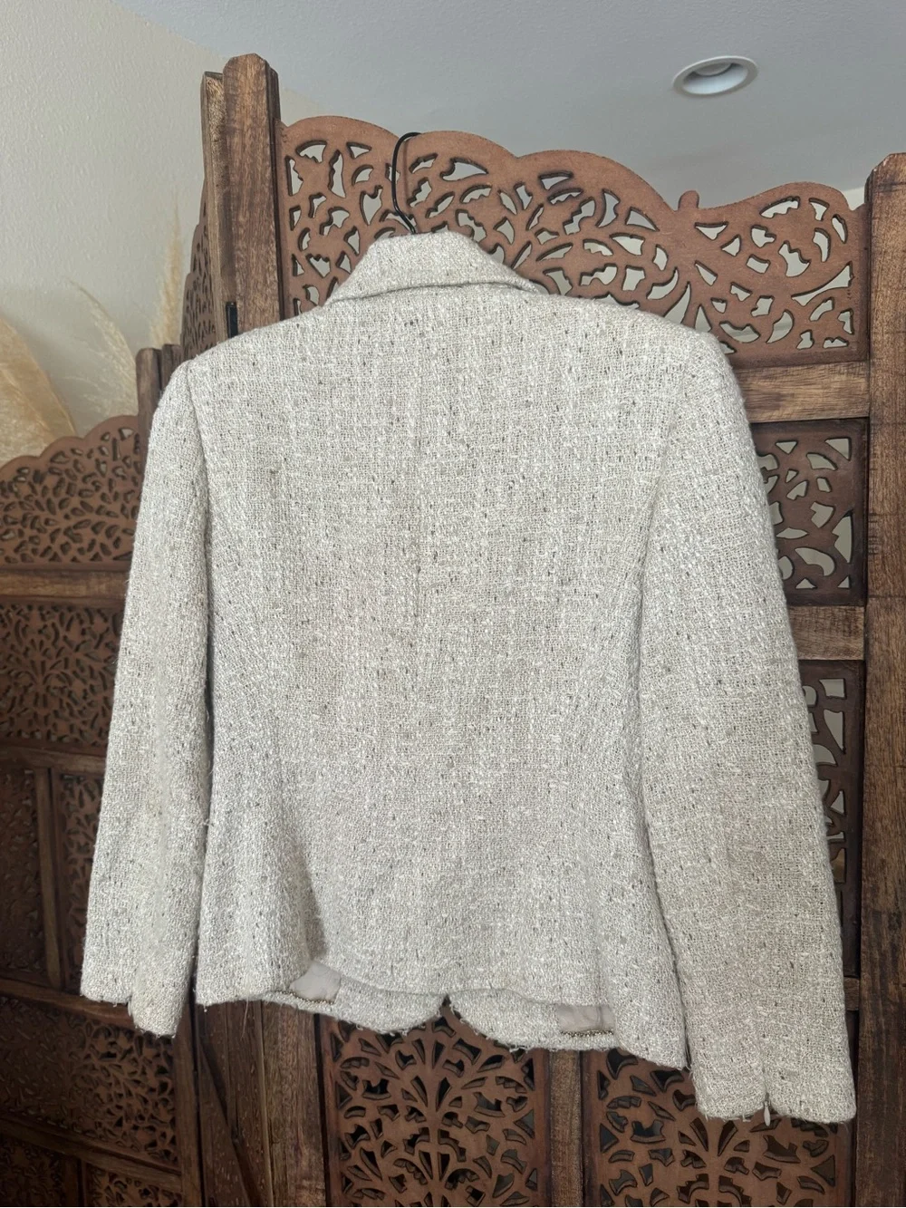 Chanel Cream Tweed Jacket Blazer 36